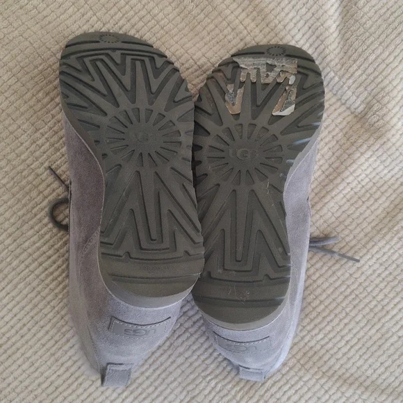 UGG Classic Femme Wedge Charcoal Lace Up Boot Size 8.5 - Picture 10 of 16